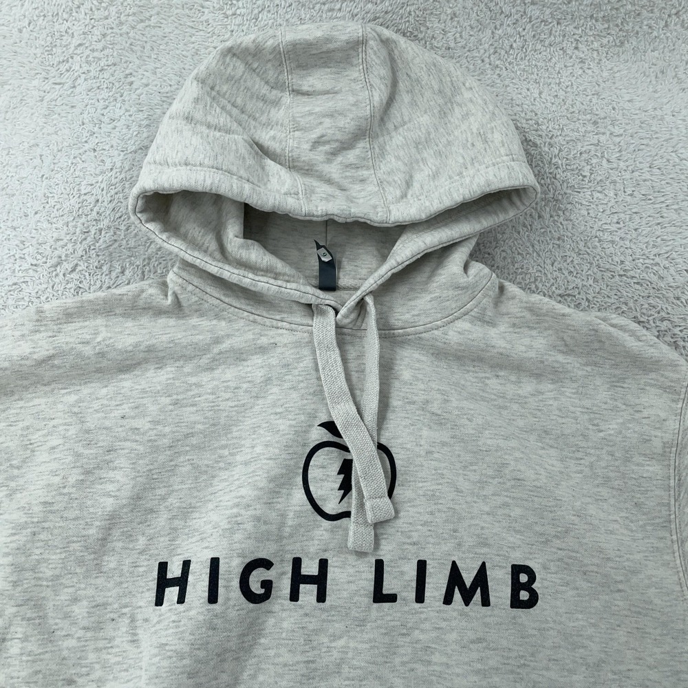 High Limb‎ Hoodie Sweatshirt Mens XL Heather Gray Graphic Apple Cider